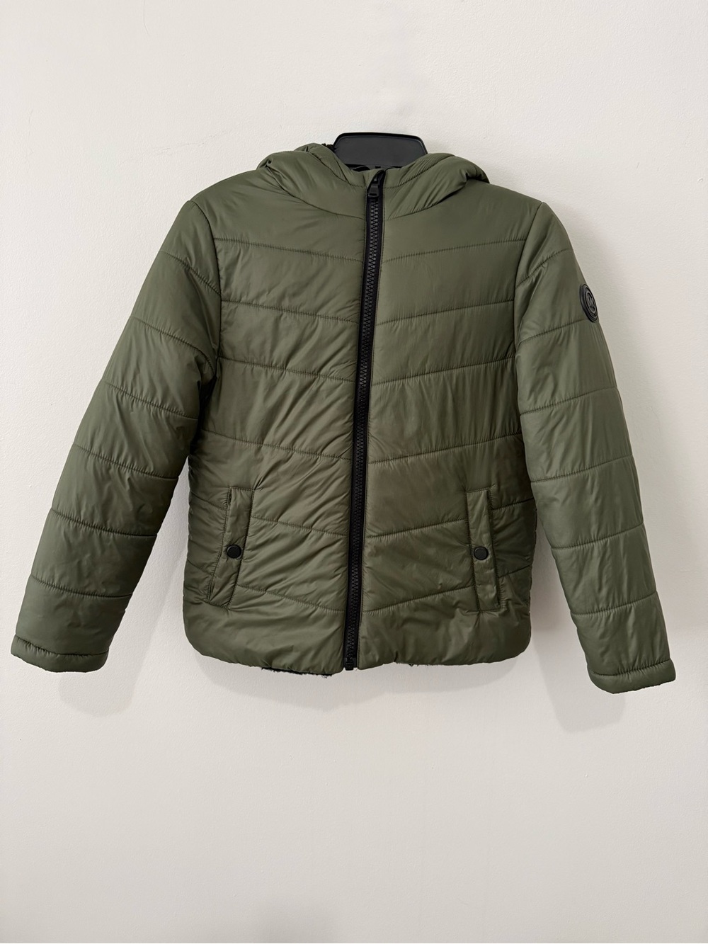 Michael Kors Kids Olive Green Hooded Puffer Jacket